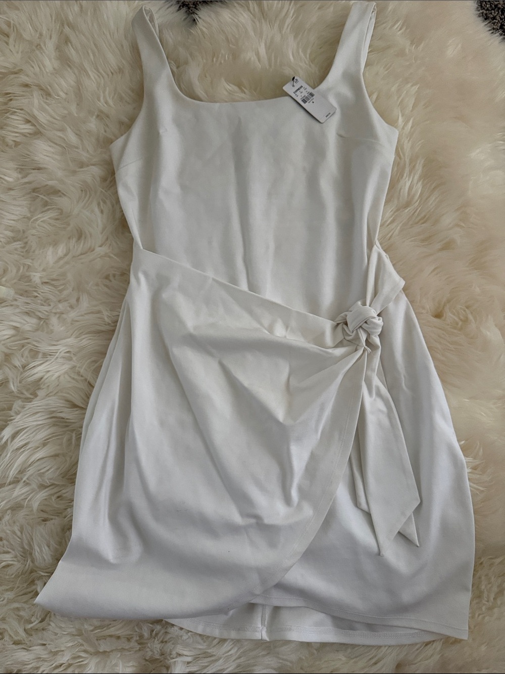 Express White Sleeveless Tie-Waist Maxi Dress